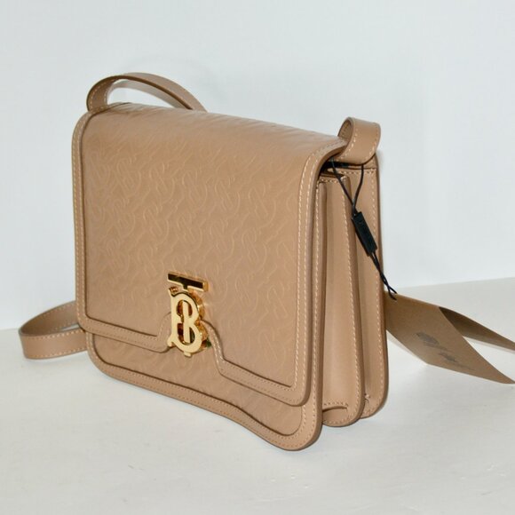 NWT BURBERRY CROSSBODY CALFSKIN EMBOSSED MONOGRAM MEDIUM TB BAG - Picture 3 of 12